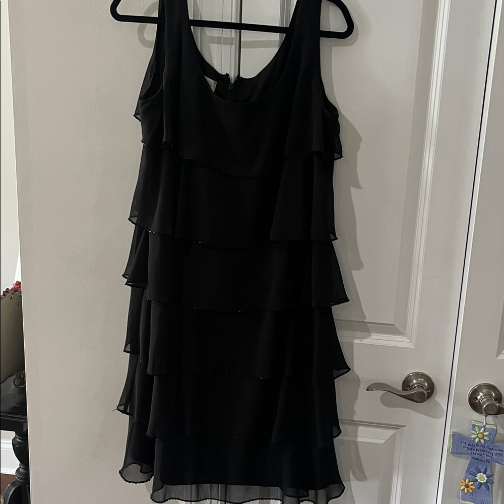 Cocktail dress with tiers and beading
